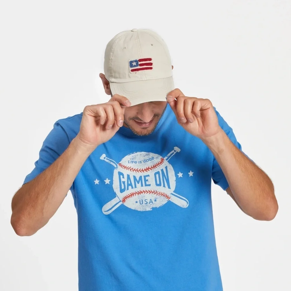 NEW Life is Good Adult Unisex American Flag Tattered Chill Cap, Adjustable, NWT